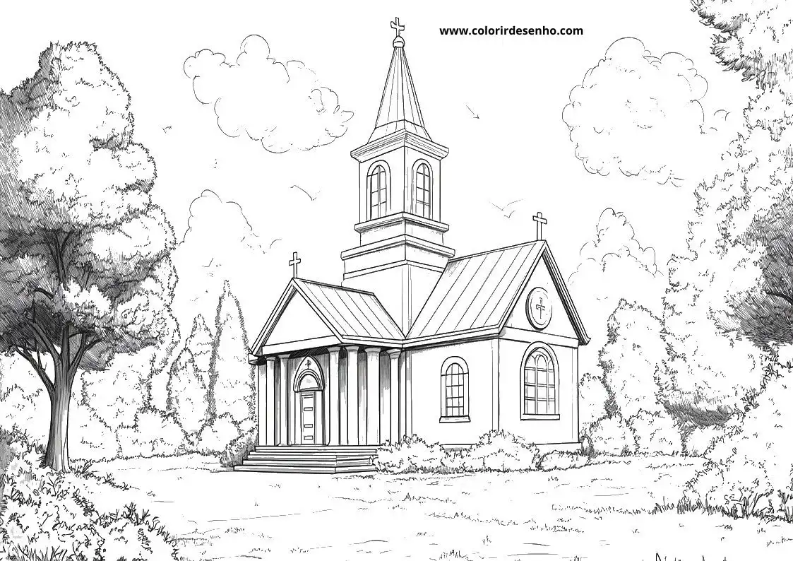 Printable Church Coloring Pages 80