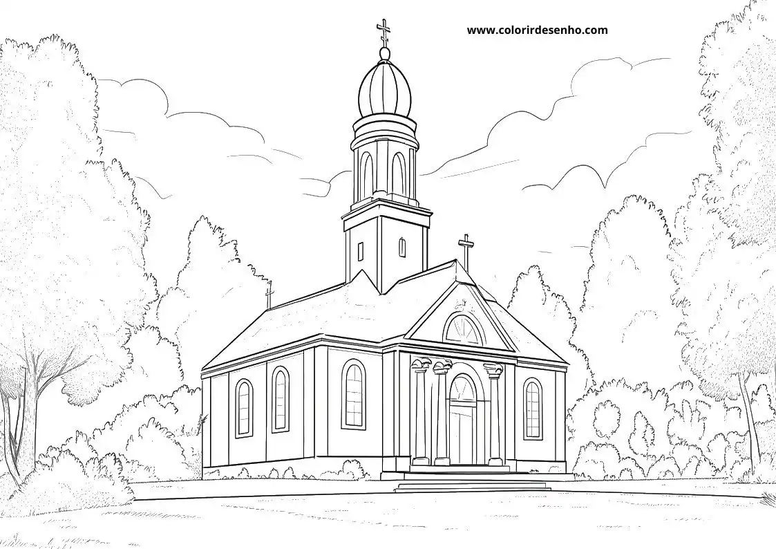 Printable Church Coloring Pages 87