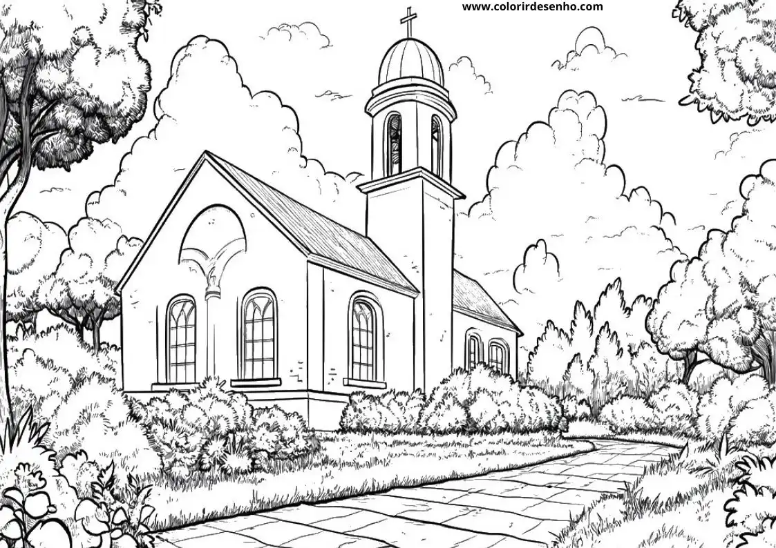 Printable Church Coloring Pages 88