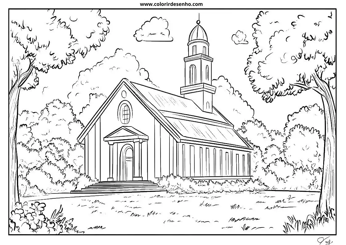 Printable Church Coloring Pages 91