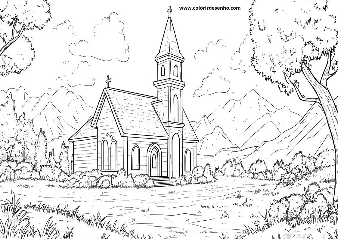 Printable Church Coloring Pages 94