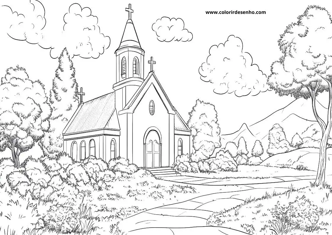 Printable Church Coloring Pages 95