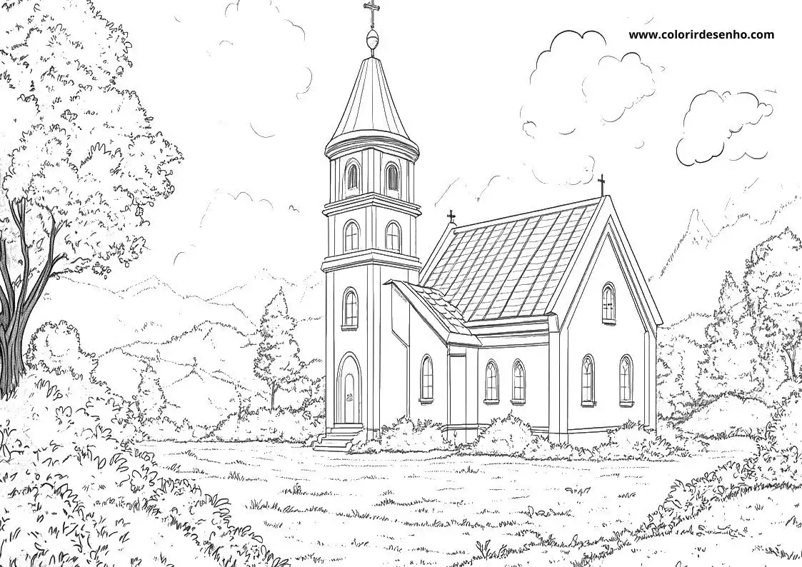 Printable Church Coloring Pages 98