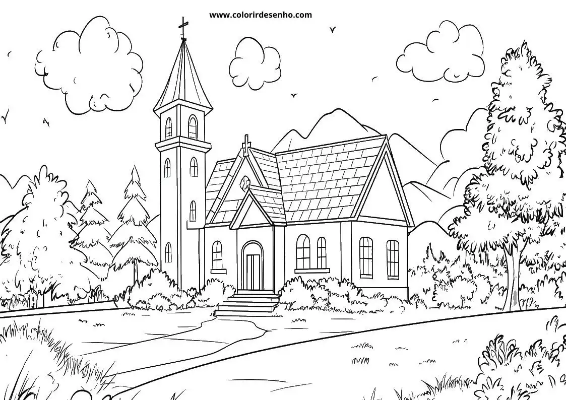 Church Coloring Sheets 123