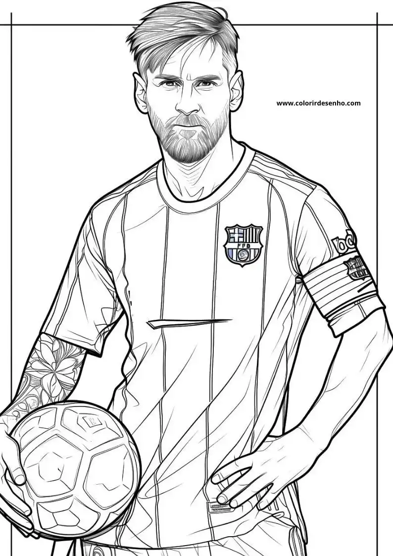 64 Desenhos do Messi Para Colorir e Imprimir