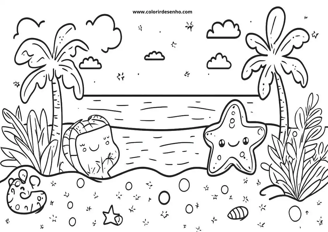 Beach Coloring Pages 1