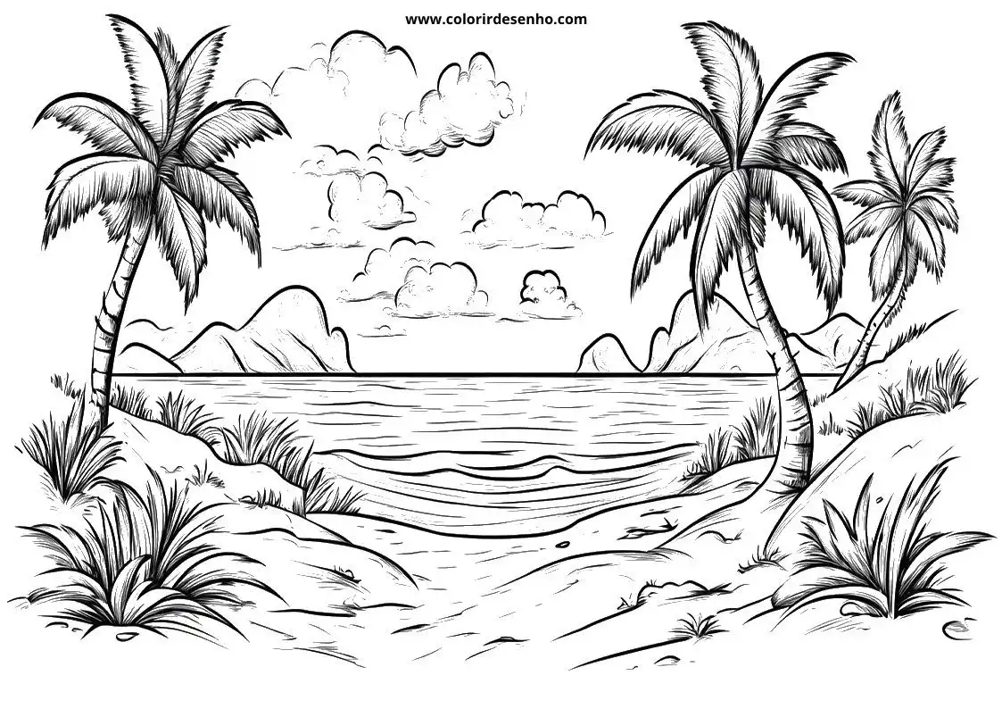 Beach Coloring Pages 2