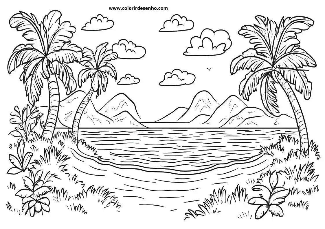 Beach Coloring Pages 4