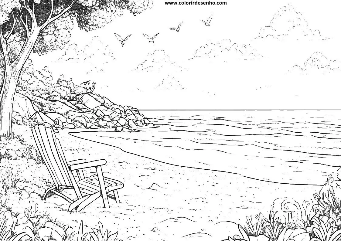 Printable Beach Coloring Pages 77