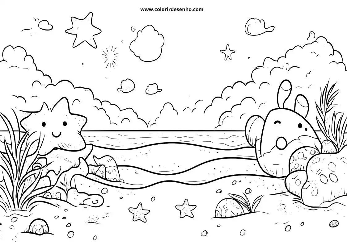 Beach Coloring Sheets 123