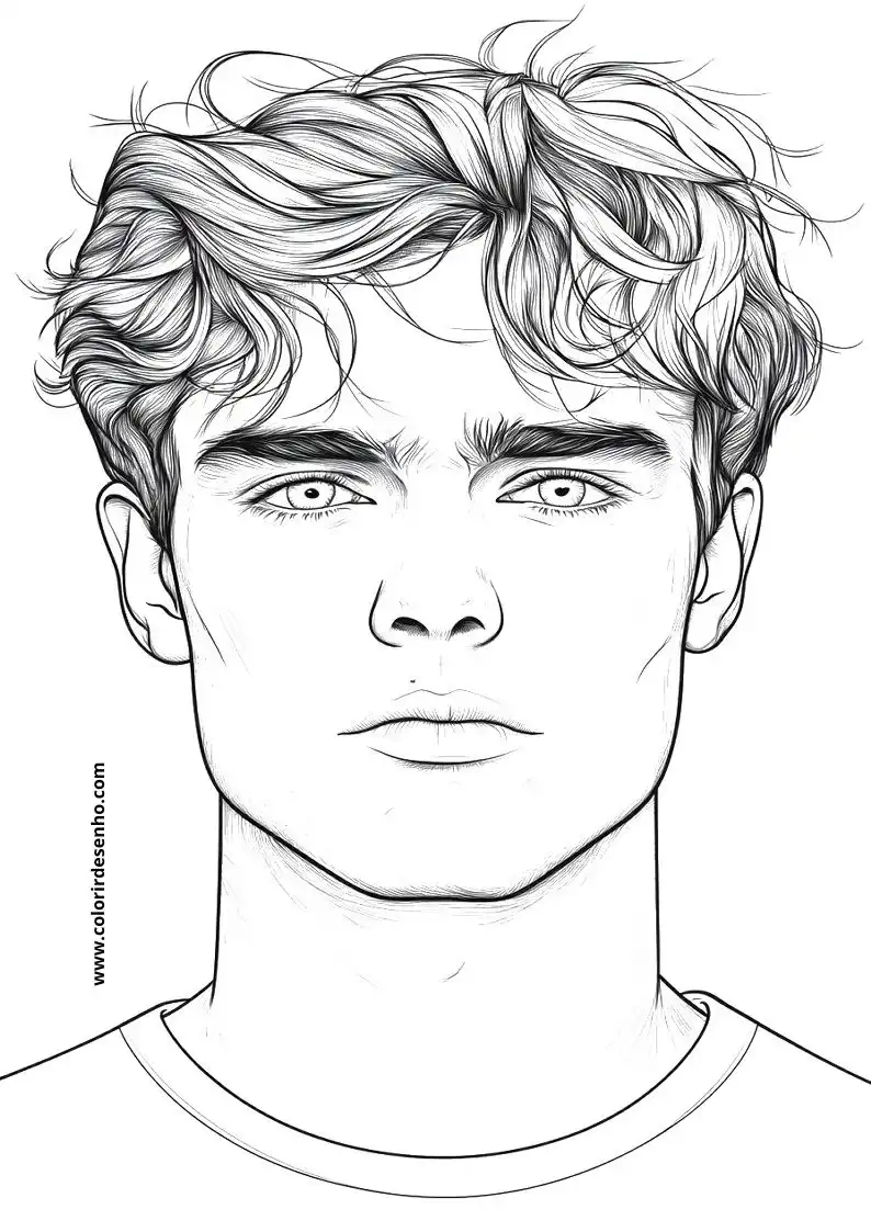 Man's Face Coloring Sheets 104