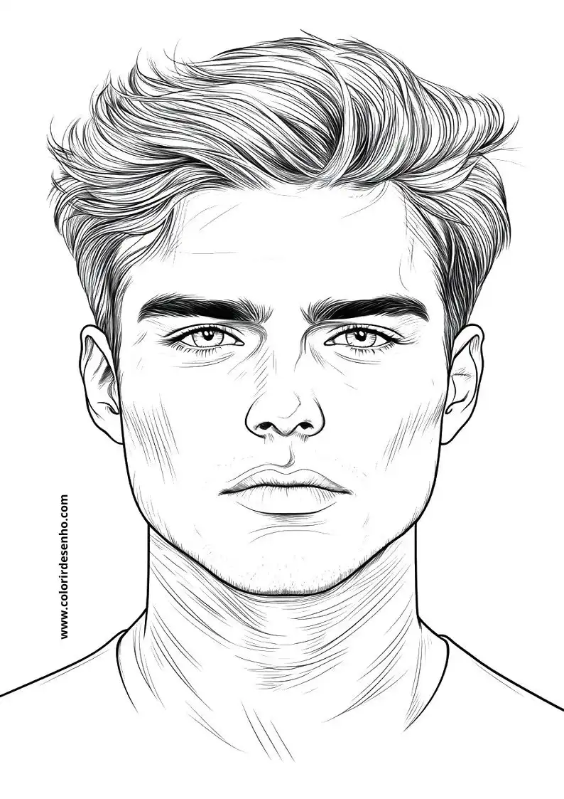 Man's Face Coloring Sheets 123