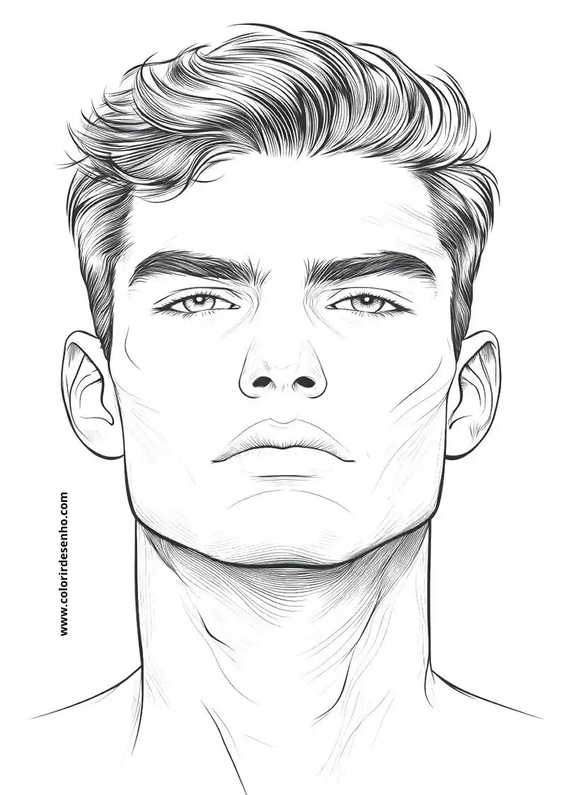 Man's Face Coloring Sheets 144