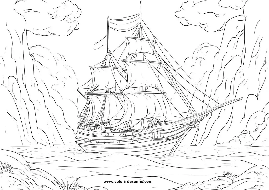 Navio para Colorir 9