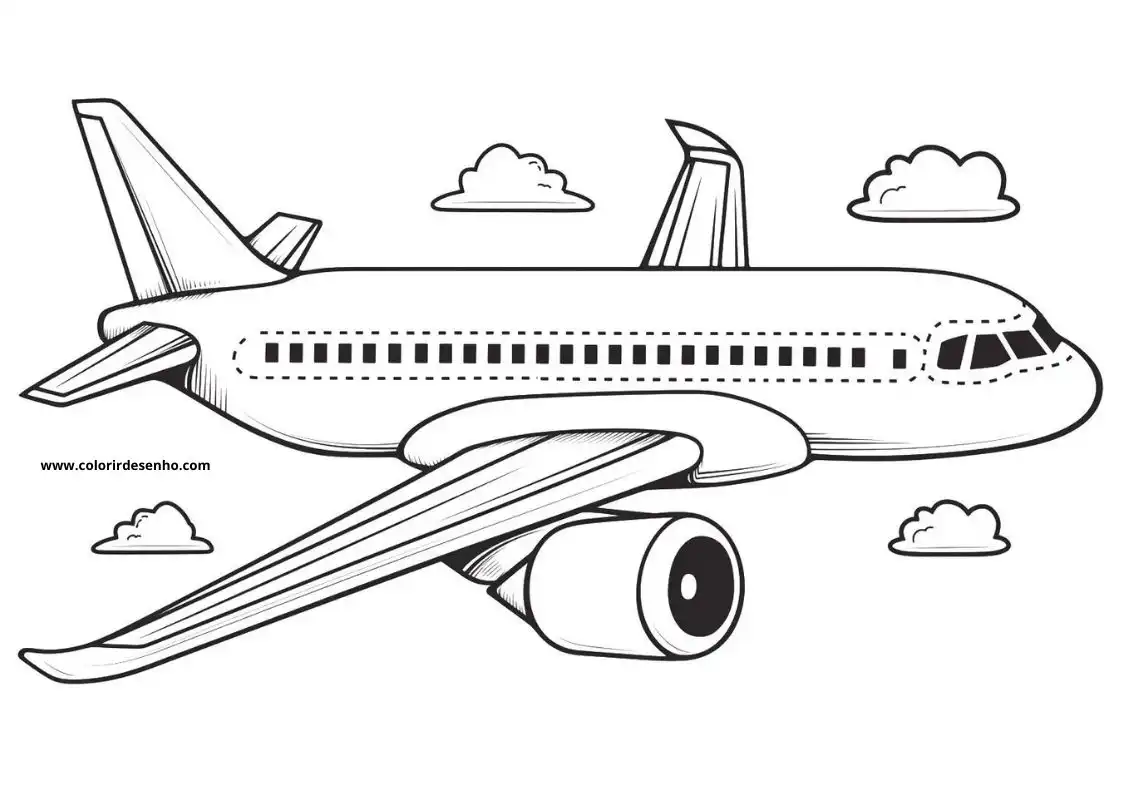 Airplane Drawing For Kids To Color 7