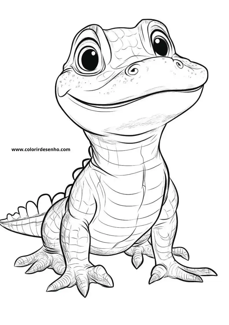 Alligator Coloring Page Outline 7