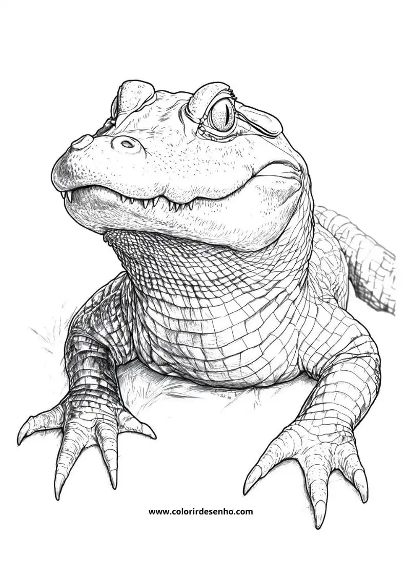 Alligator Drawing For Kids To Color 2