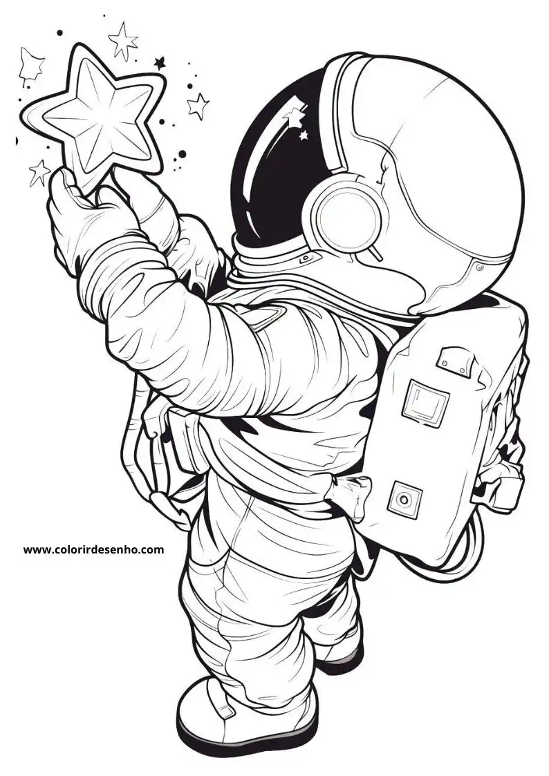 Astronaut Coloring Page Outline 1