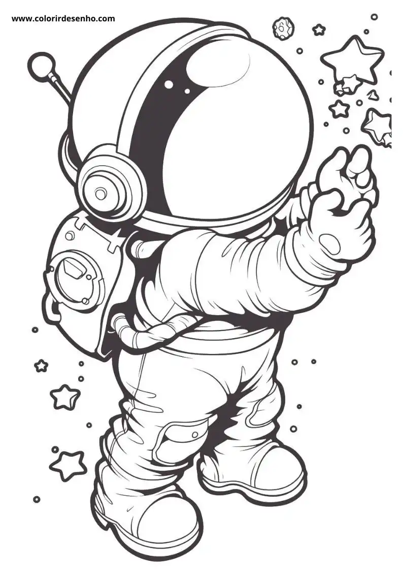 Astronaut Coloring Page Outline 2