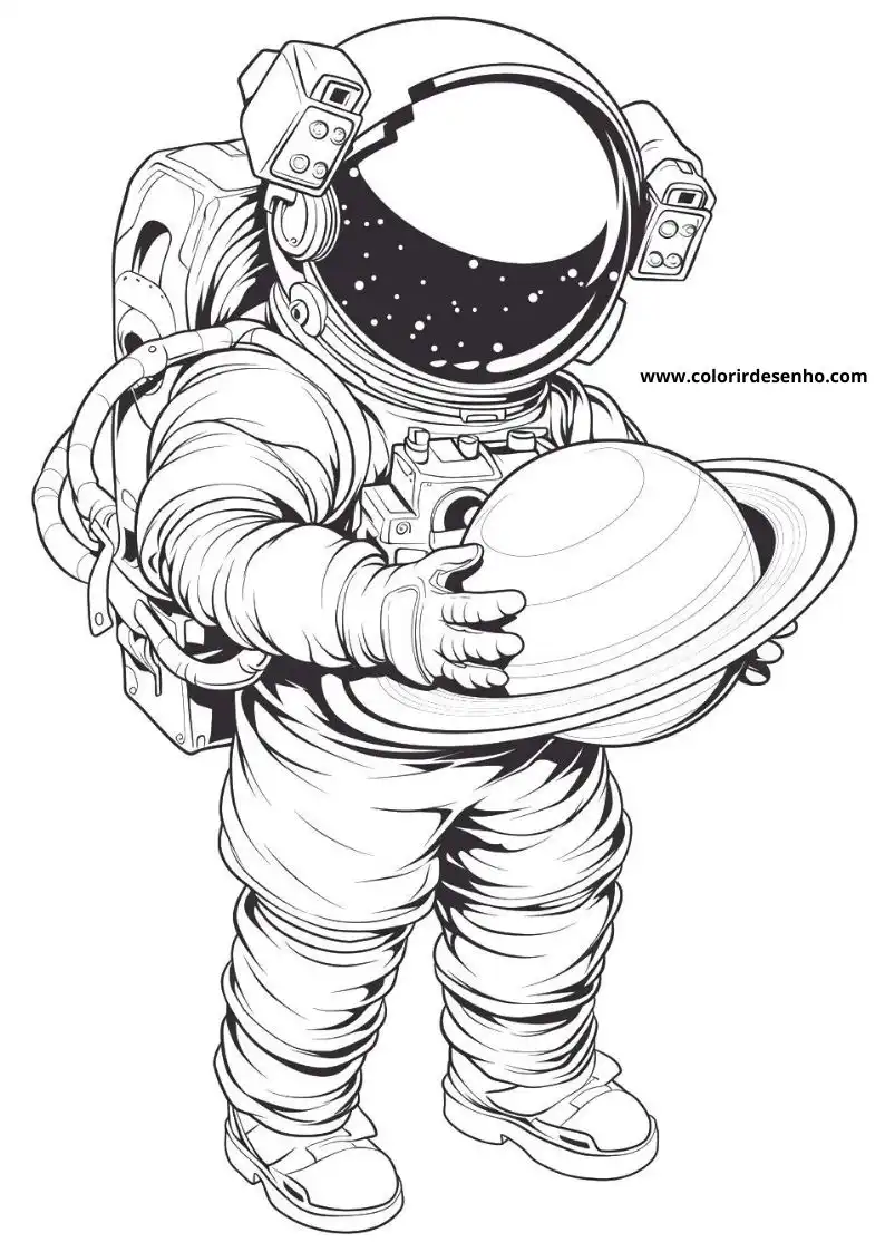 Astronaut Coloring Page Outline 4