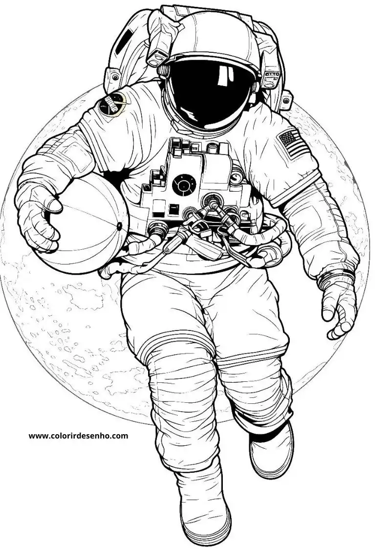 Astronaut Coloring Pages For Kids And Adults 9