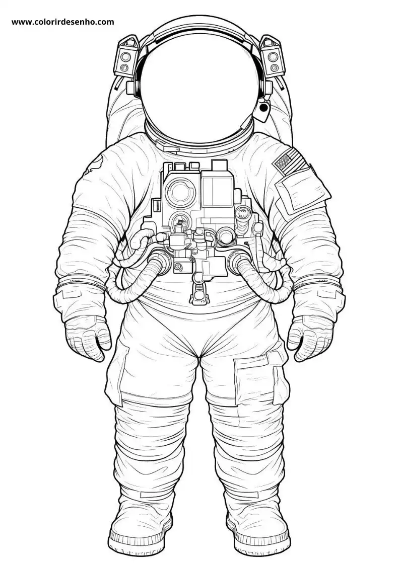 Astronaut Drawing For Kids To Color 1