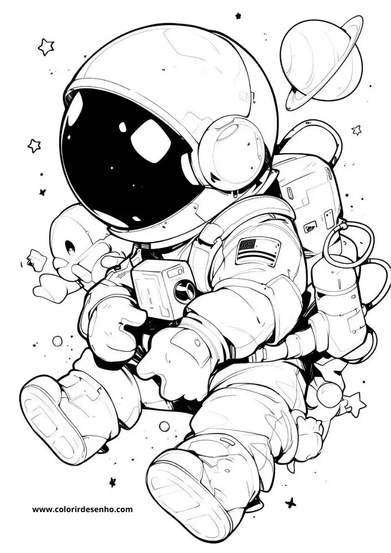 Astronaut Drawing For Kids To Color 2