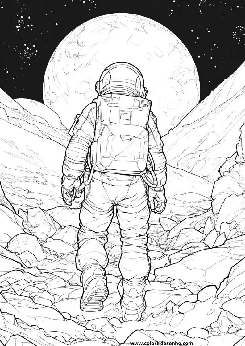 Astronaut Drawing For Kids To Color 3