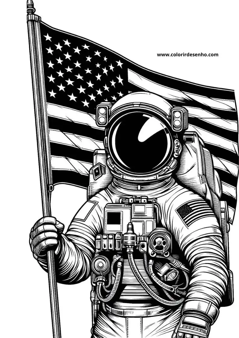 Astronaut Drawing For Kids To Color 4