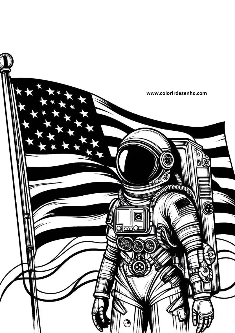 Astronaut Drawing For Kids To Color 5