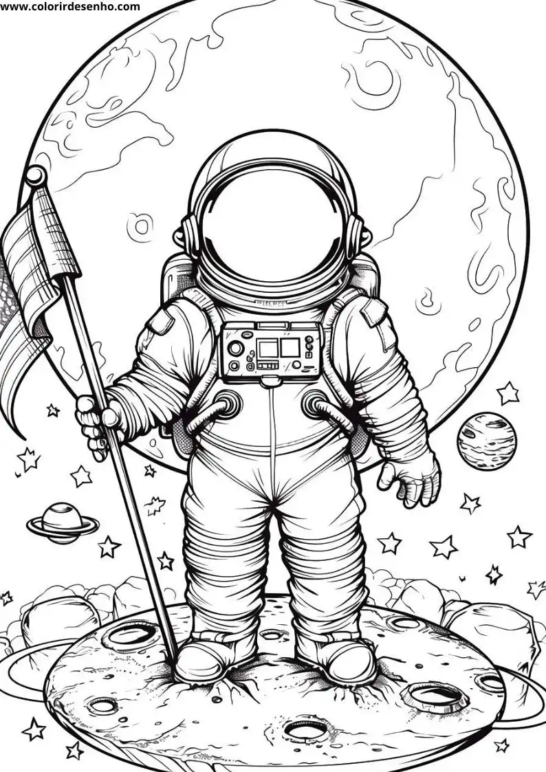 Astronaut Free Printable Coloring Pages 4