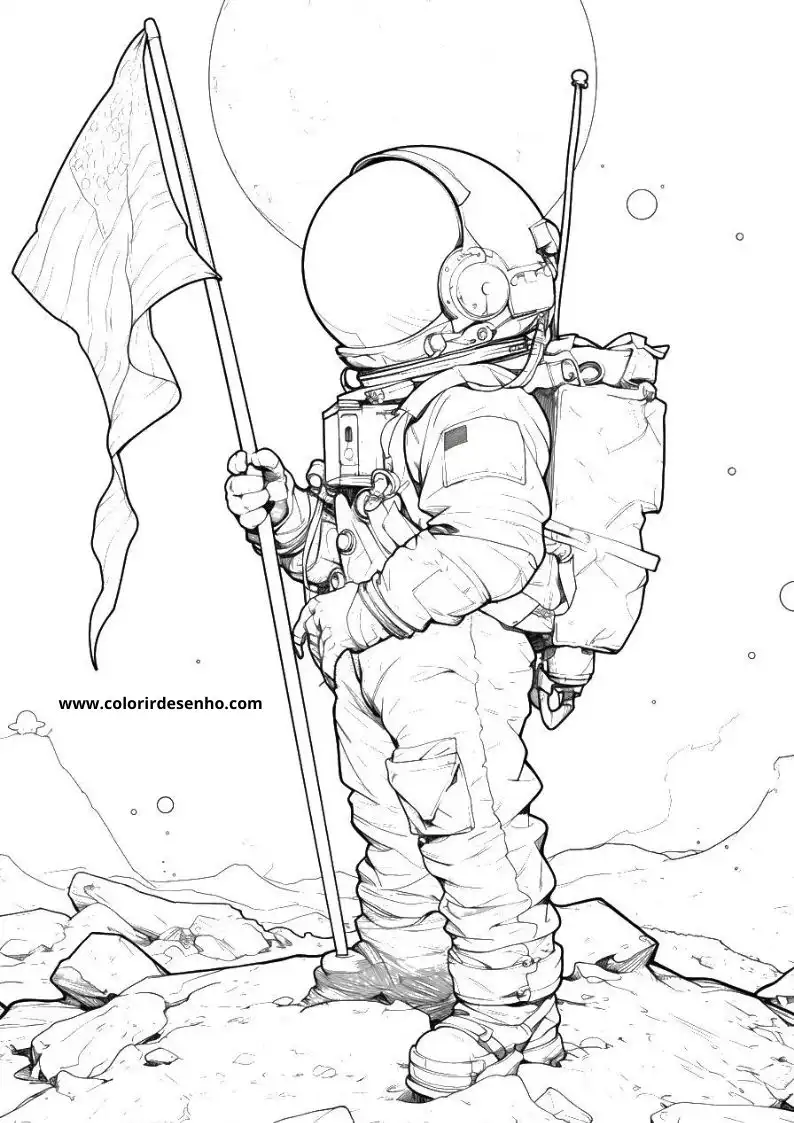 Astronaut Free Printable Coloring Pages 6