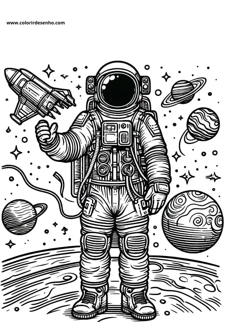 Astronaut Picture Coloring Pages 1