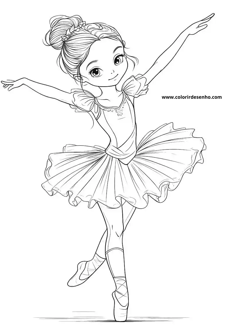 Ballerina Coloring Page Outline 2