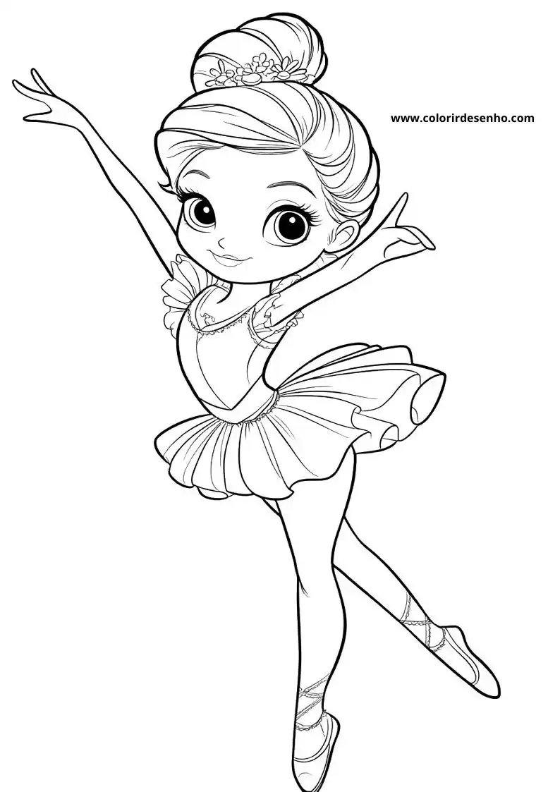 Ballerina Coloring Page Outline 5