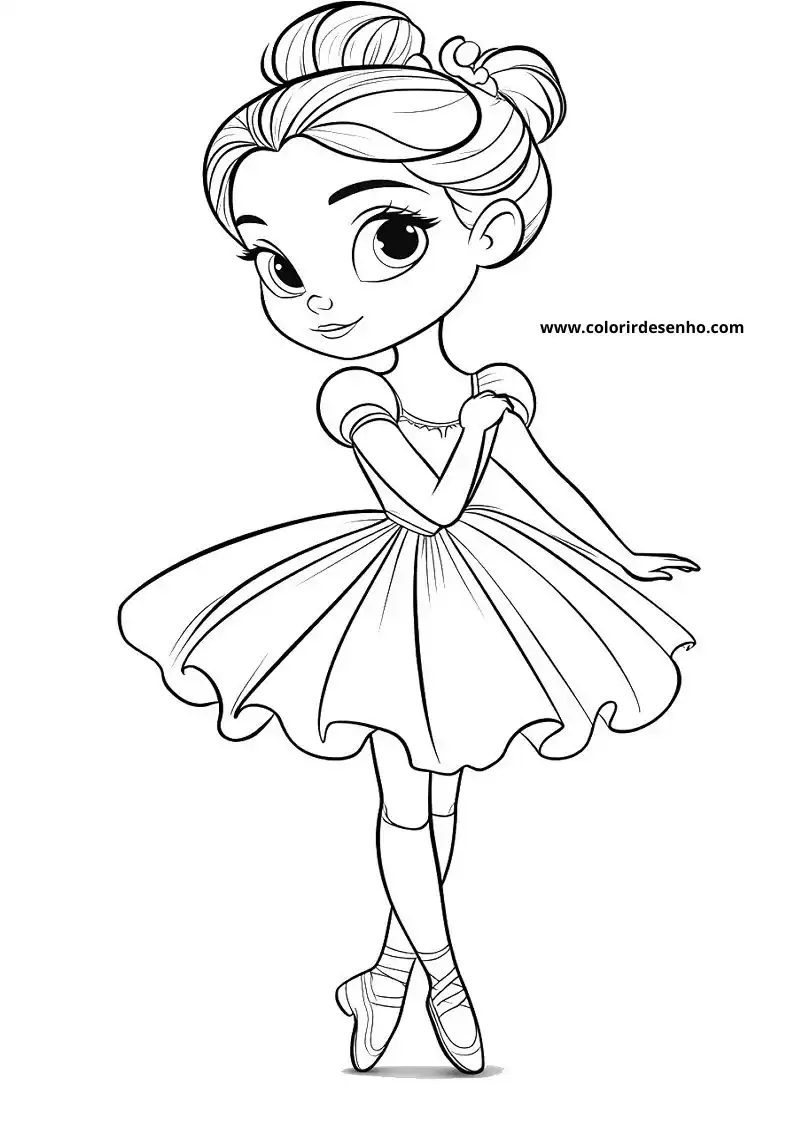 Ballerina Coloring Page Outline 6