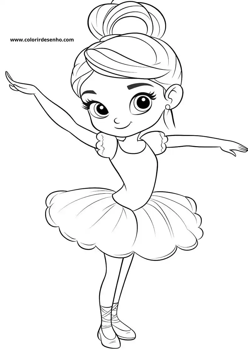 Ballerina Coloring Page Outline 7
