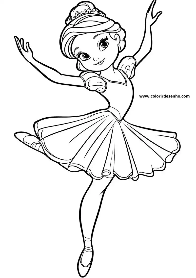 Ballerina Coloring Page Outline 8