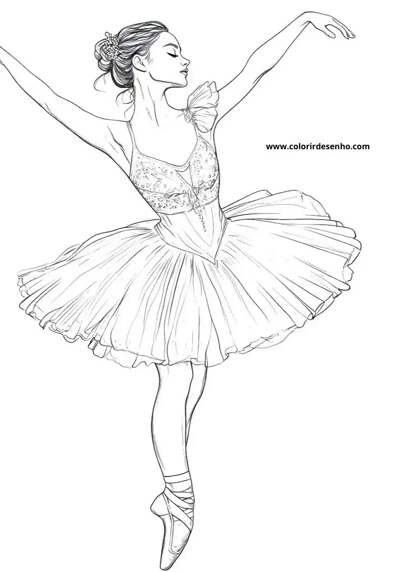 Ballerina Coloring Pages For Kids And Adults 10