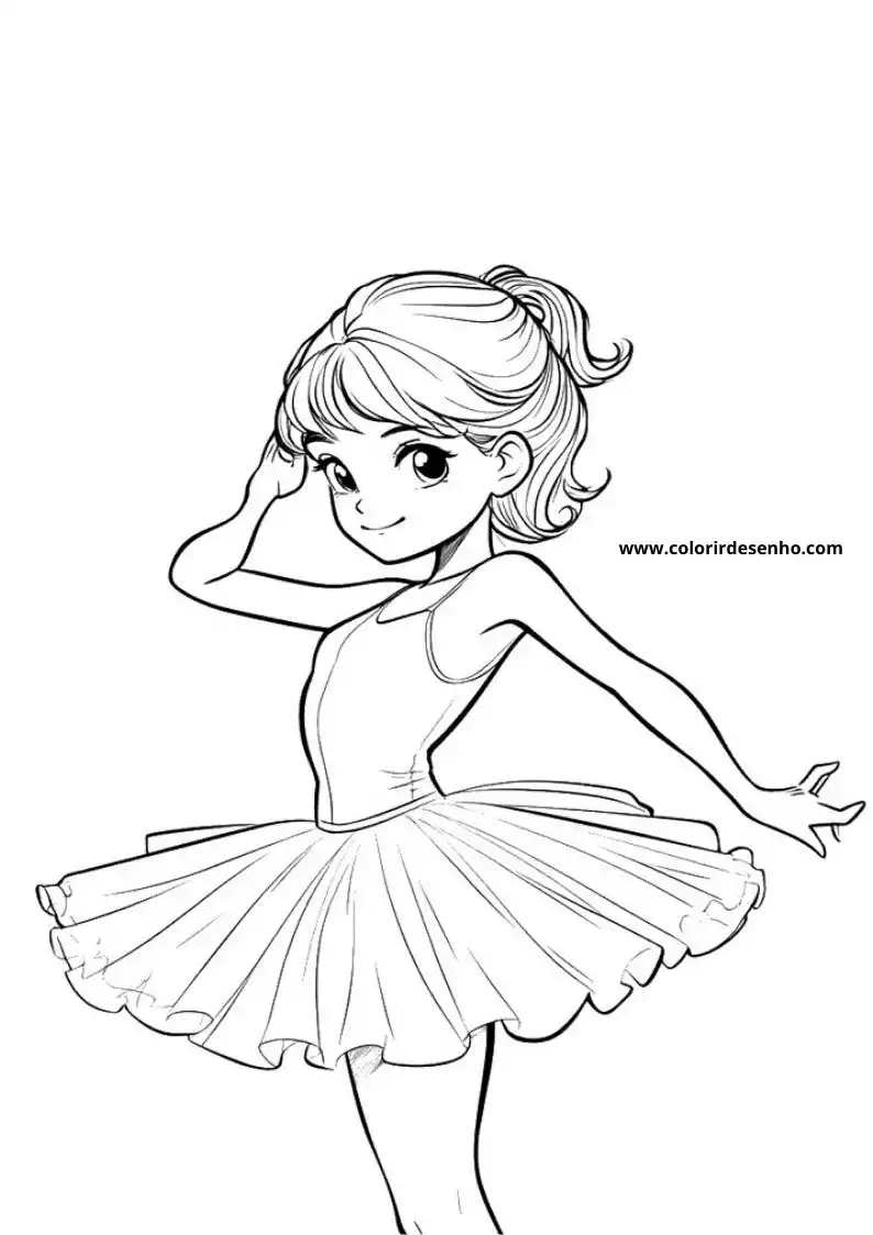 Ballerina Drawing For Kids To Color 1