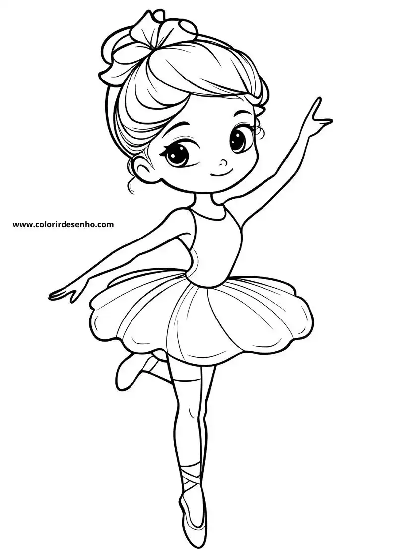 Ballerina Drawing For Kids To Color 3