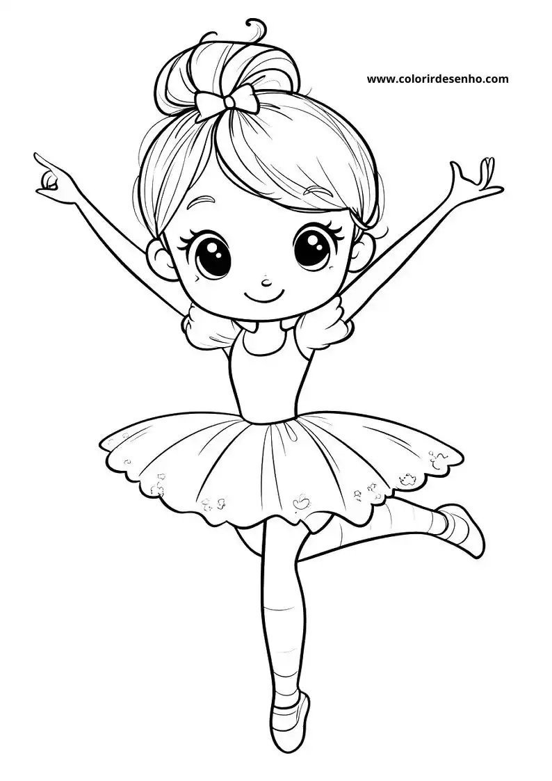Ballerina Drawing For Kids To Color 4