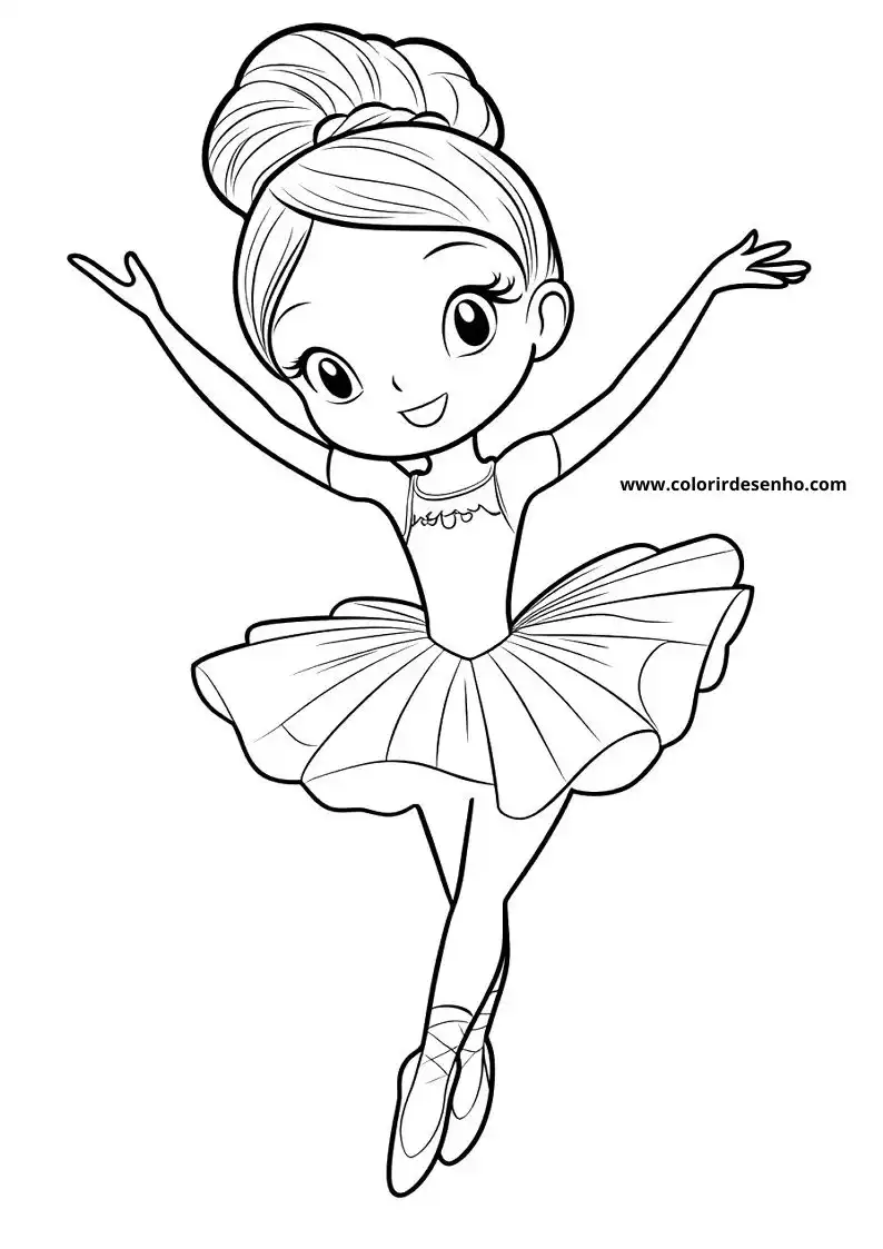 Ballerina Drawing For Kids To Color 6