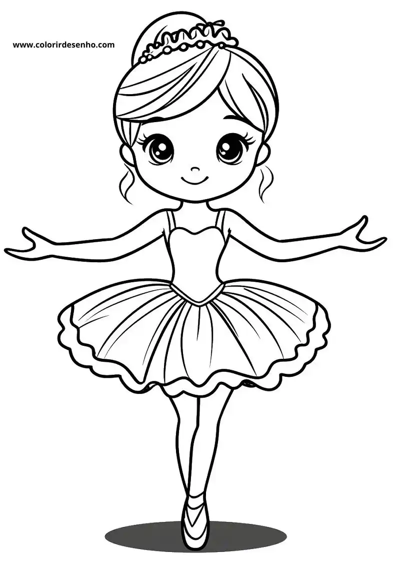 Ballerina Drawing For Kids To Color 7