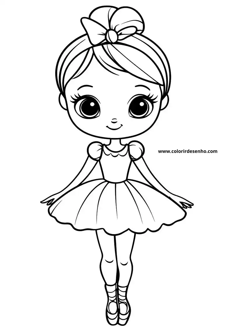 Ballerina Drawing For Kids To Color 8