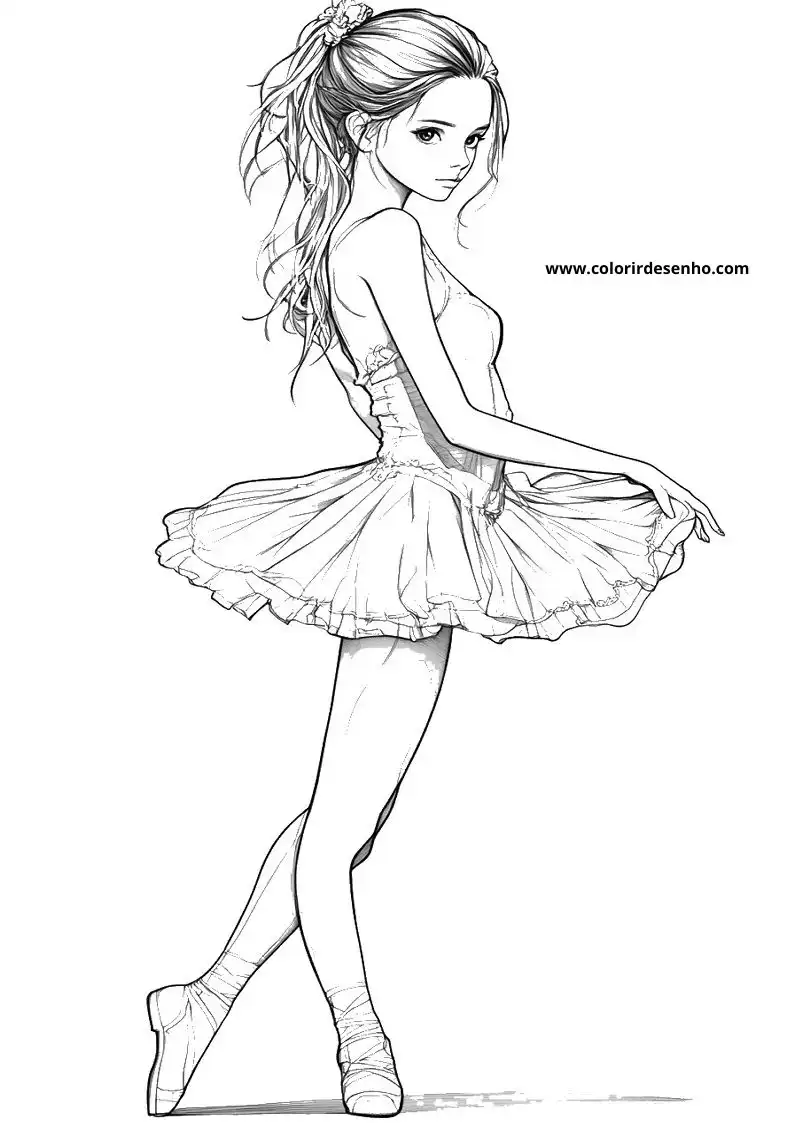 Ballerina Free Printable Coloring Pages 1