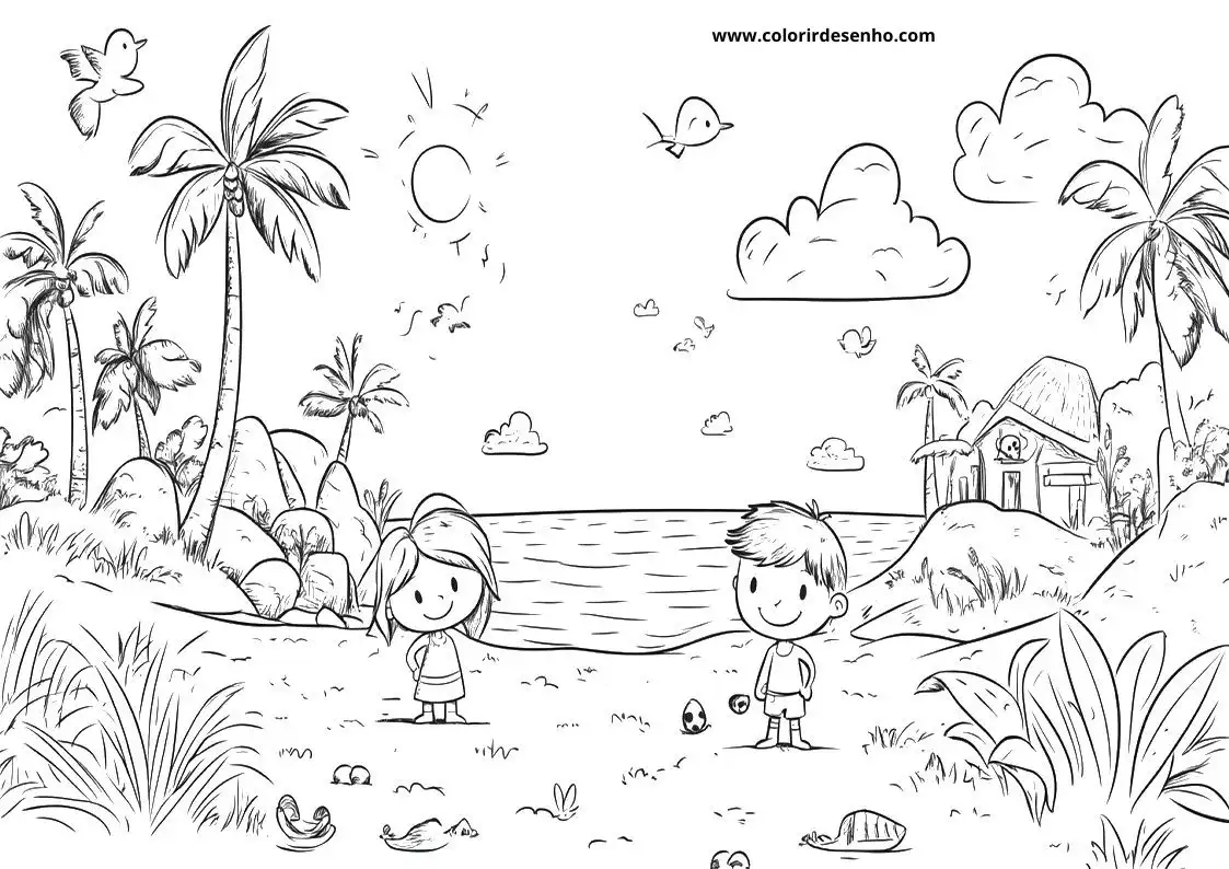 Beach Coloring Pages For All Ages 1