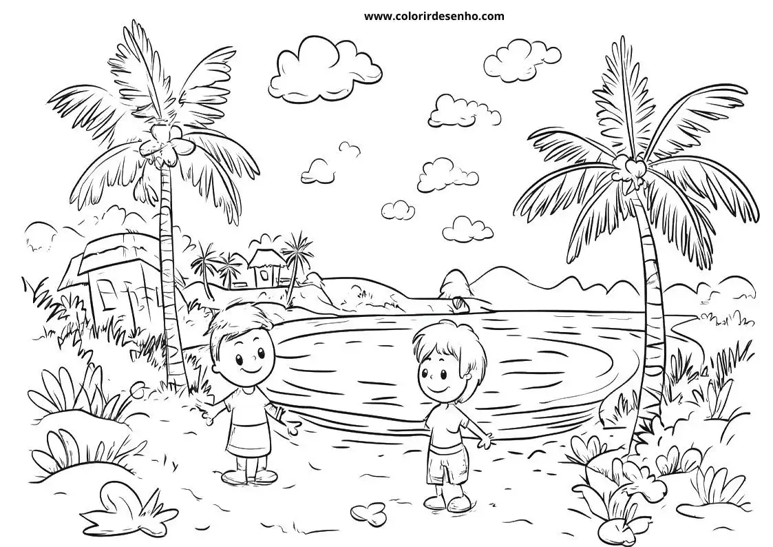 Beach Coloring Pages For All Ages 4