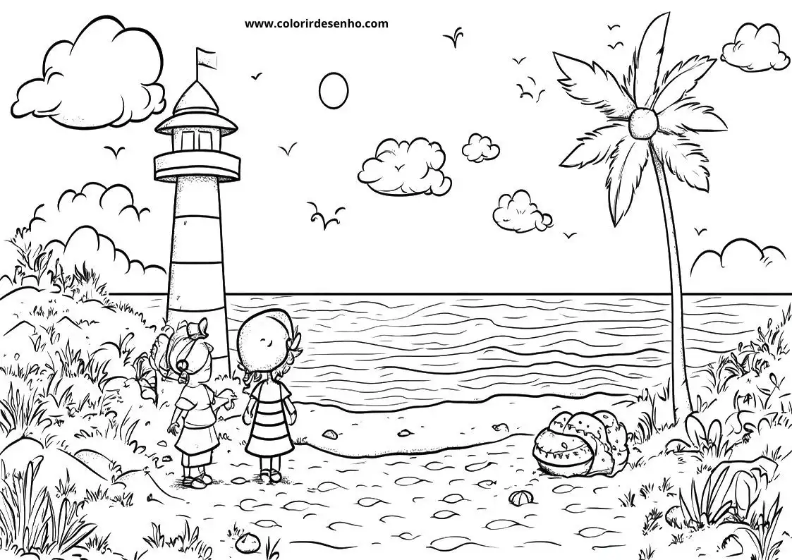Beach Coloring Pages For All Ages 5