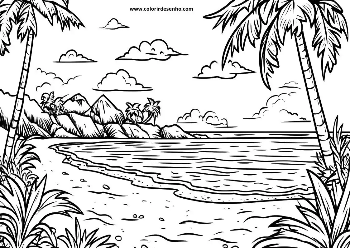 Beach Coloring Pages For All Ages 6